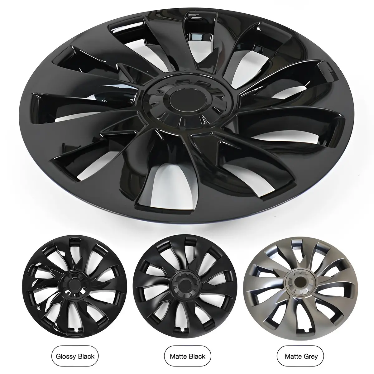 Model 3 Performance Style Wheel Hub Caps - 18" Uberturbine Style Wheel Hubcap (4 Pcs) For Tesla 1