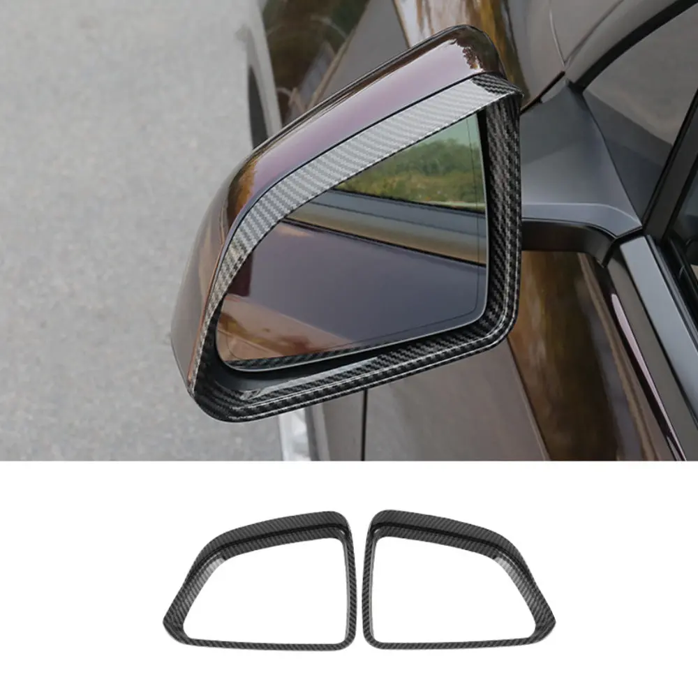 Rear View Mirrors Rain Guard (Carbon Fiber Pattern Abs) For Tesla Model 3/Y (2 Pcs) 2