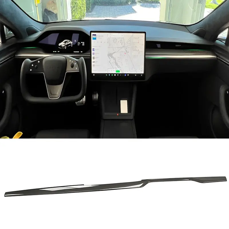 [Real Carbon Fiber] Dashboard Covers For Tesla Model X 2021+ 1