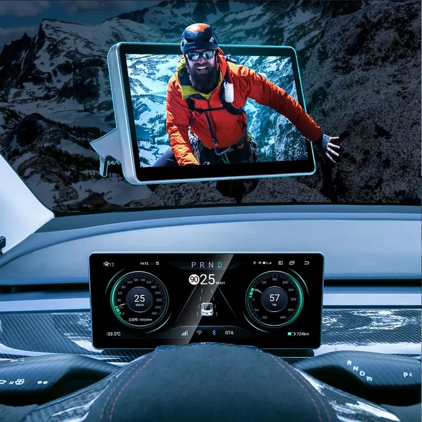 Android 4G 10.25'' Instrument Cluster Heads Up Display For Tesla Model 3/Y (Only Suitable For Left-Hand Drive Use) 1