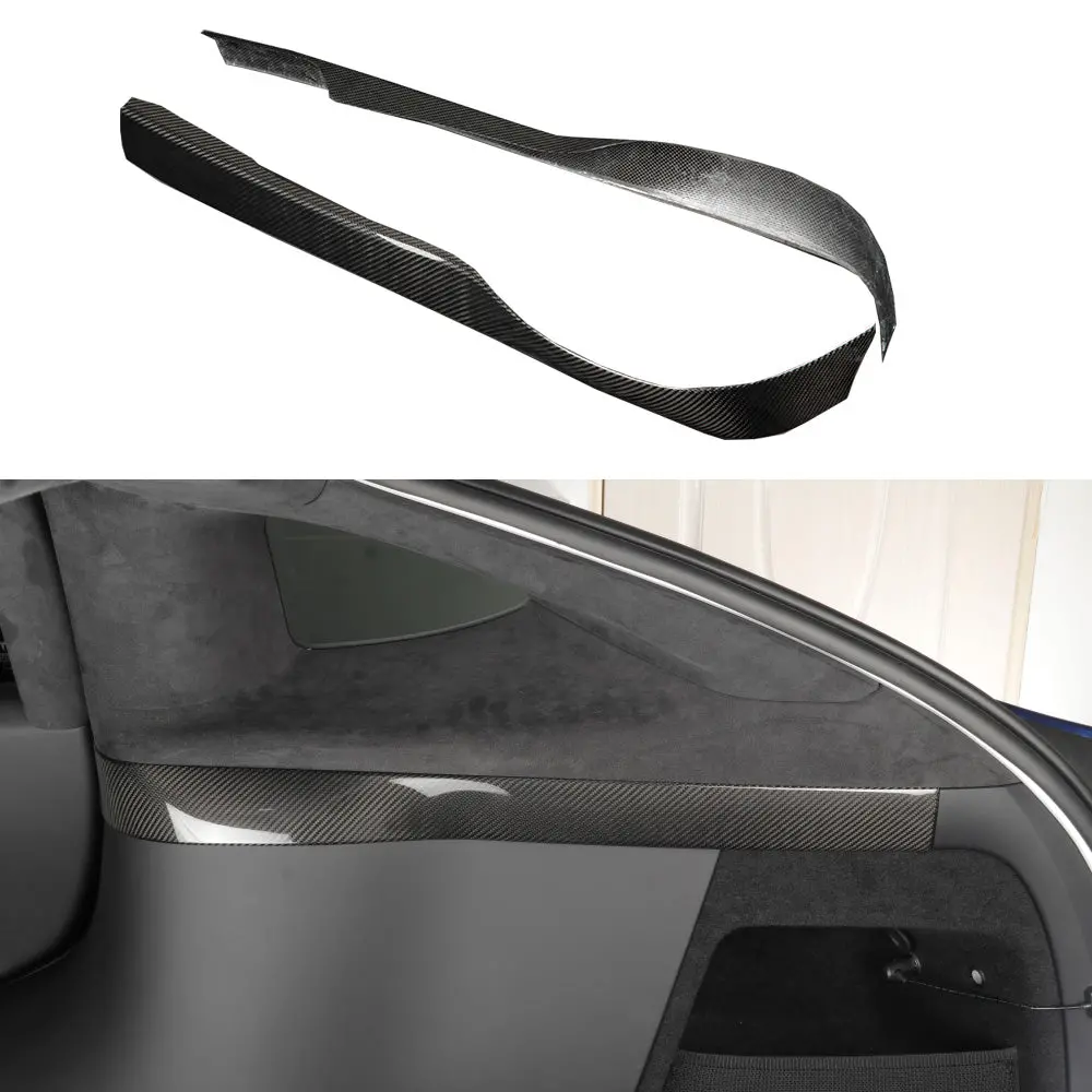[Real Carbon Fiber] Rear Trunk Inner Panel Covers (2 Pcs) For Tesla Model X 2022+ 1