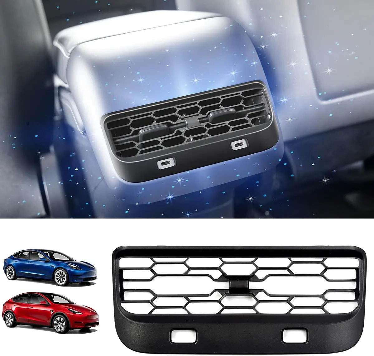 Backseat Air Vents Cover For Tesla Model 3/Y 1