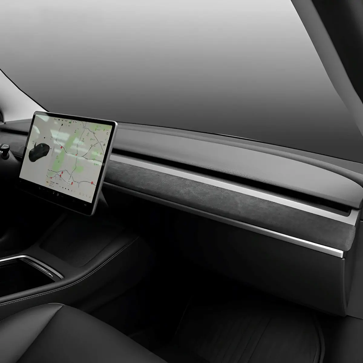Alcantara Dashboard Cover For Tesla Model 3/Y (2017-2023) 1