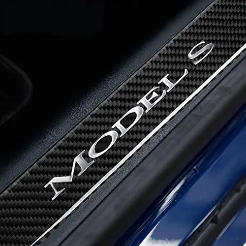 Carbon Fiber Door Sill Protector Covers (2 Pcs) For Tesla Model S (2016-2020) 1