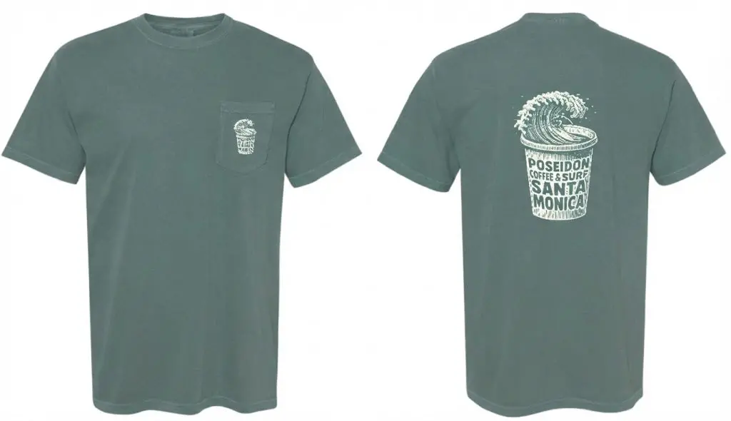 Poseidon Coffee And Surf Pocket Tee - Blue Spruce 1