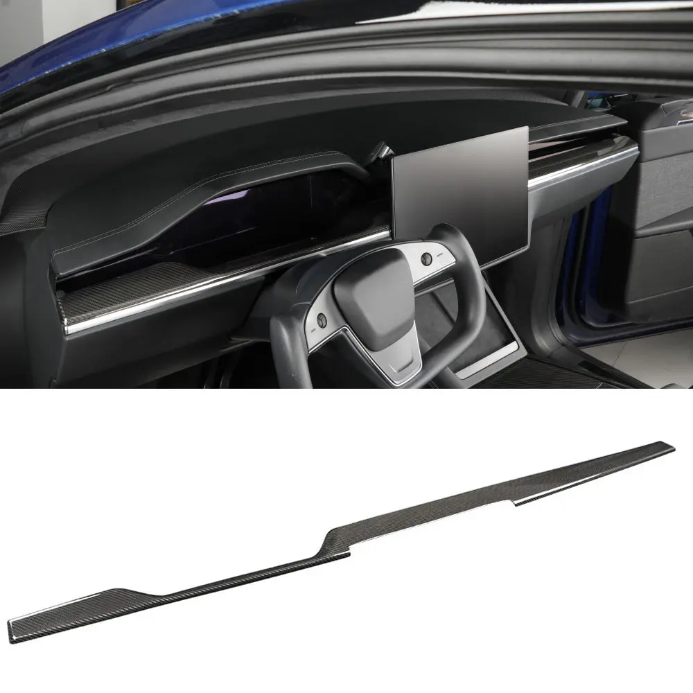 [Real Carbon Fiber] Dashboard Covers For Model S/X 2022+ 1