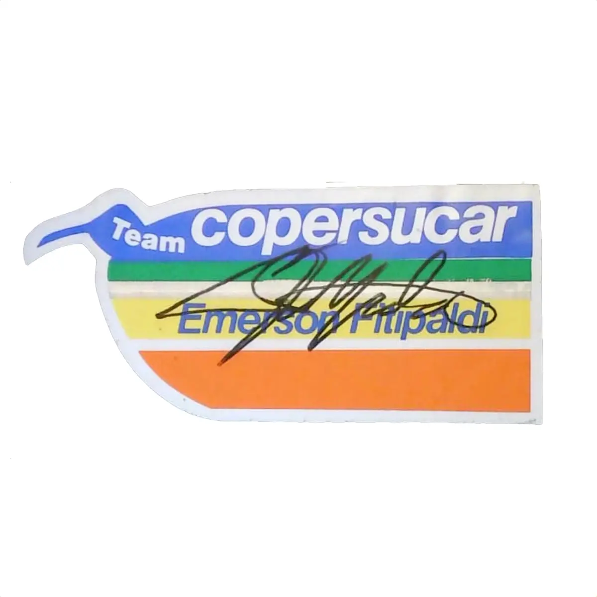 Team Copersucar Sticker - Signed Emerson Fittipaldi 1