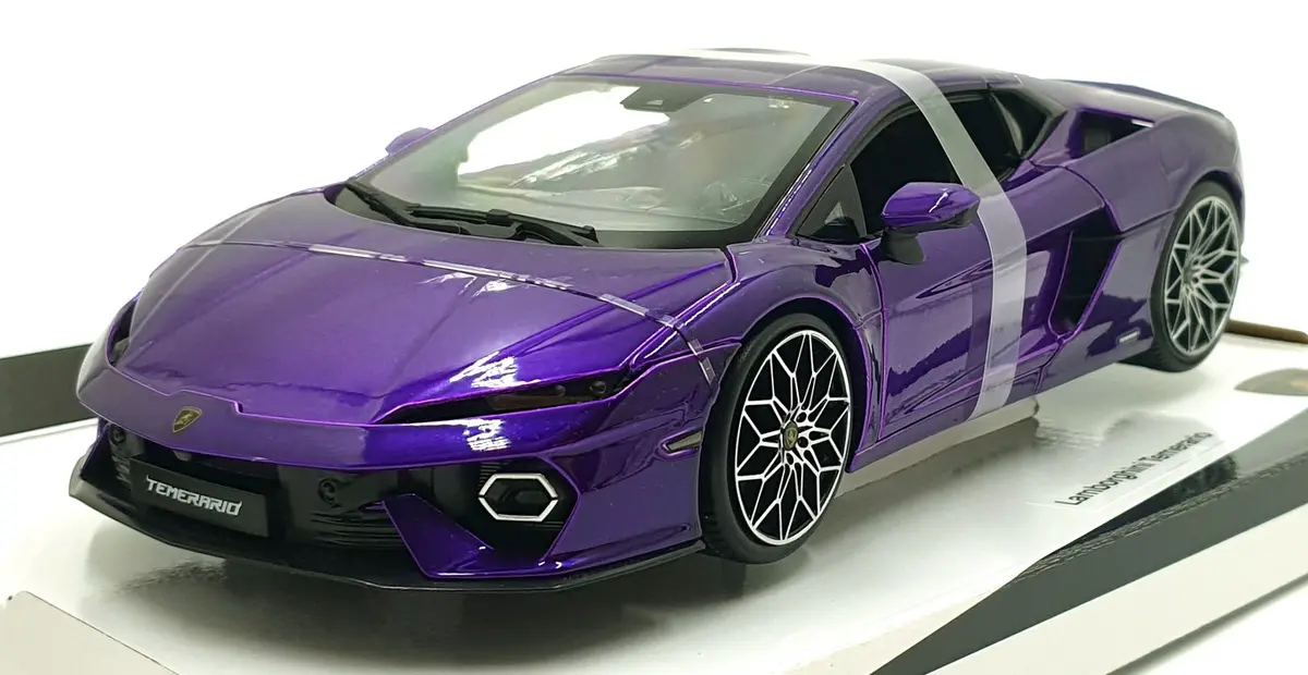 Burago 1/18 Scale Diecast 18-11052 - Lamborghini Temerario - Purple 1