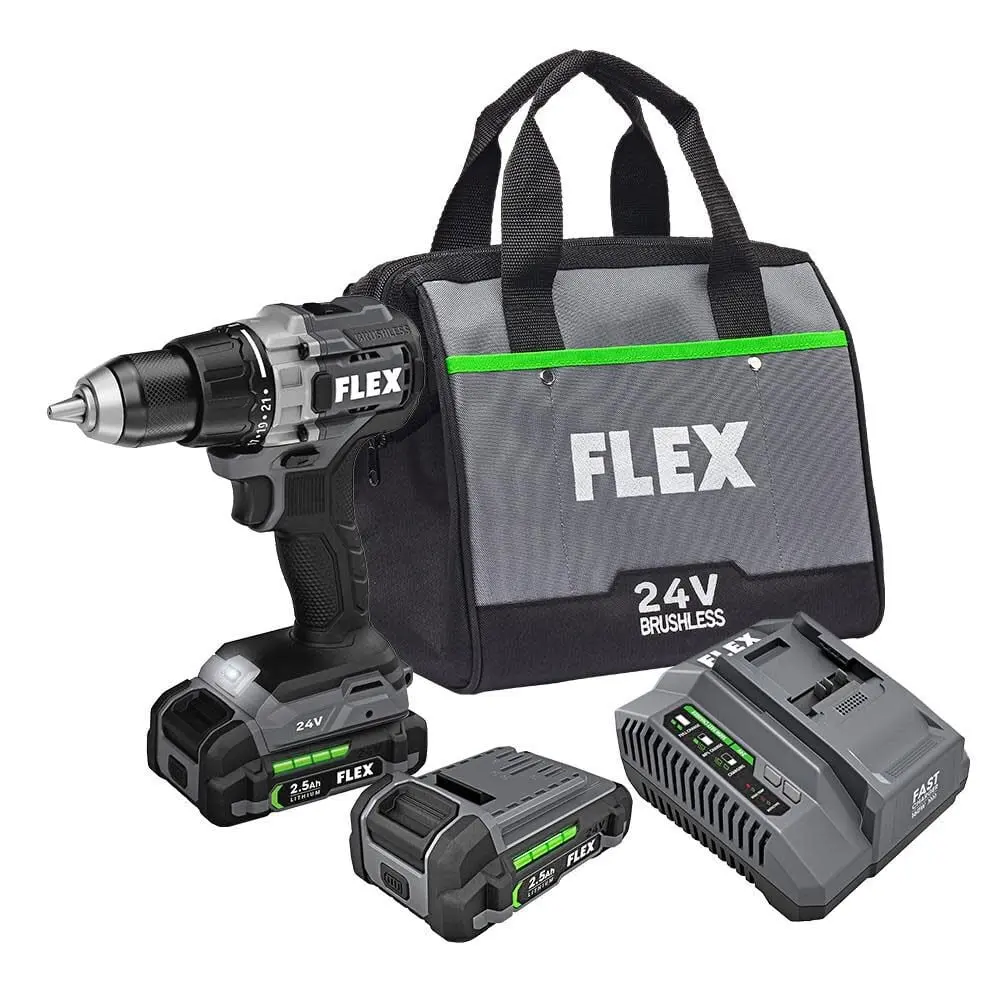 Flex Fx1151-2A 1/2 In. Brushless Drill/Driver Kit (2 X 2.5 Ah) 1