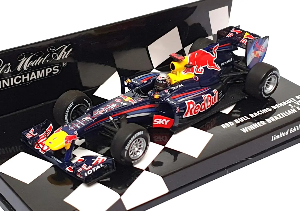 Minichamps 1/43 Scale 410 100205 - F1 Red Bull Renault 1St Brazil Gp 2010 Vettel 1