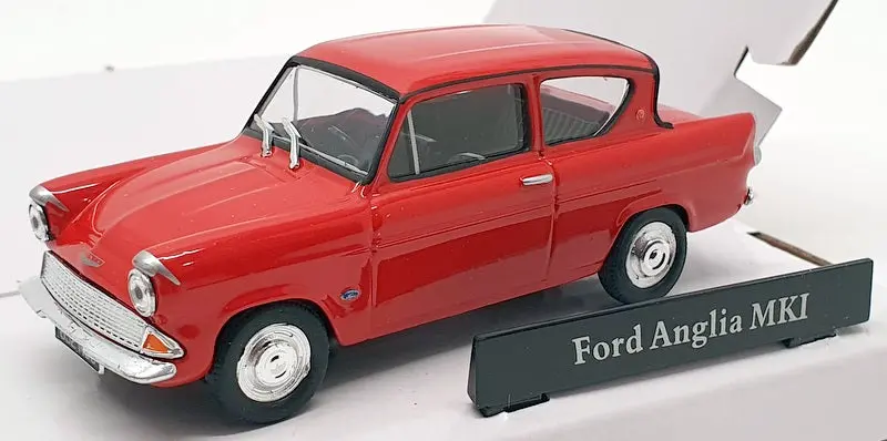 Cararama 1/43 Scale Model Car Cr040 - Ford Anglia Mki - Red 1