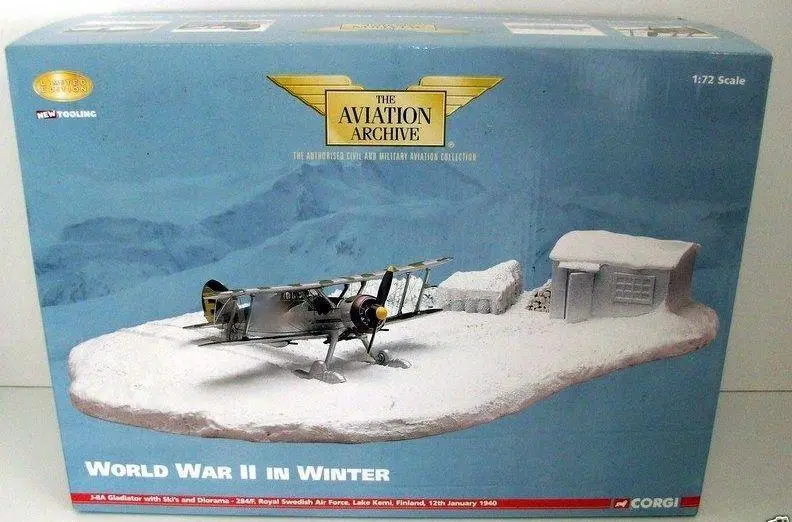 Corgi 1/72 Aa36204 J-8A Gladiator Swedish Airforce Lake Kemi Finland 1940 1
