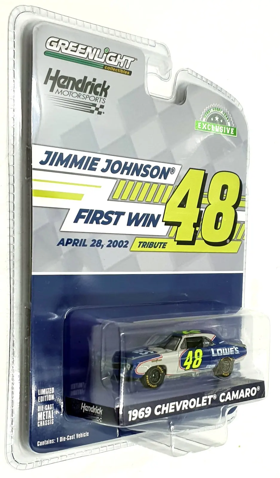 Greenlight 1/64 Scale 30493 - 1969 Chevrolet Camaro #48 1St Win Tribute Johnson 1