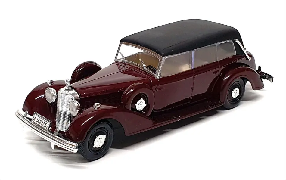 Rio 1/43 Scale 22 - 1938 Mercedes Benz 8 Cil 7700 Grande - Maroon/Black 1