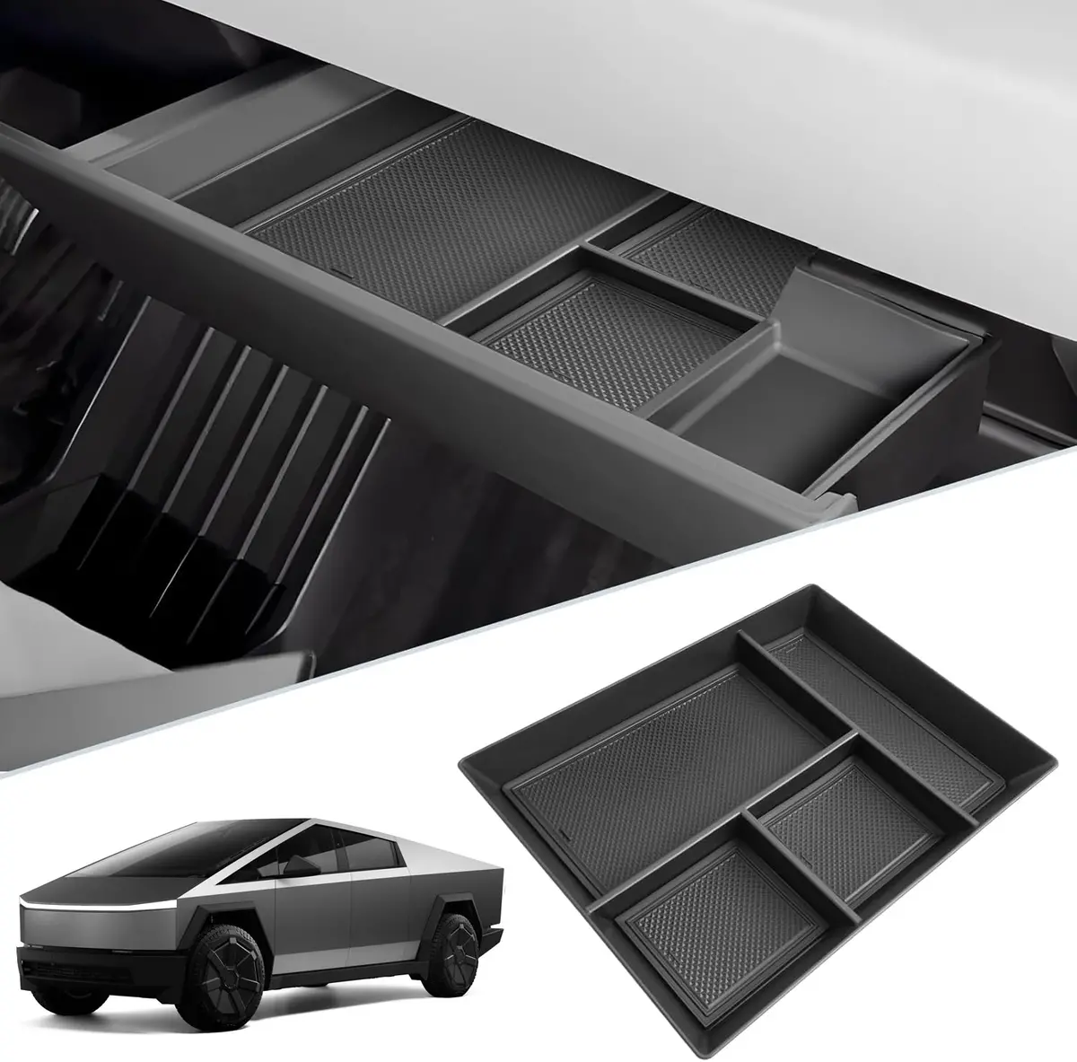 Premium Organizer Tray Glove Box Storage For Cybertruck 1