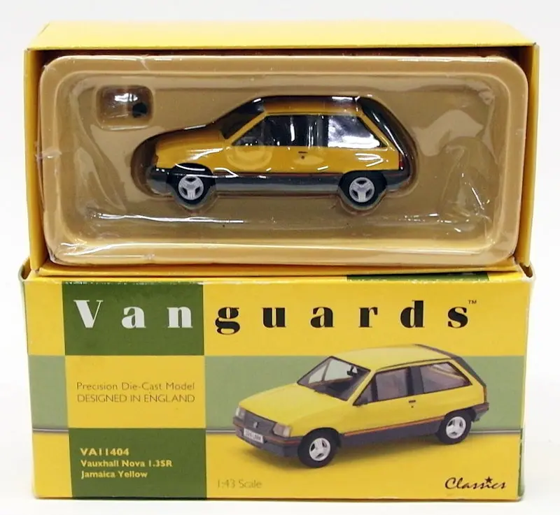 Vanguards 1/43 Scale Model Car Va11404 - Vauxhall Nova 1.3 Sr - Jamaica Yellow 1