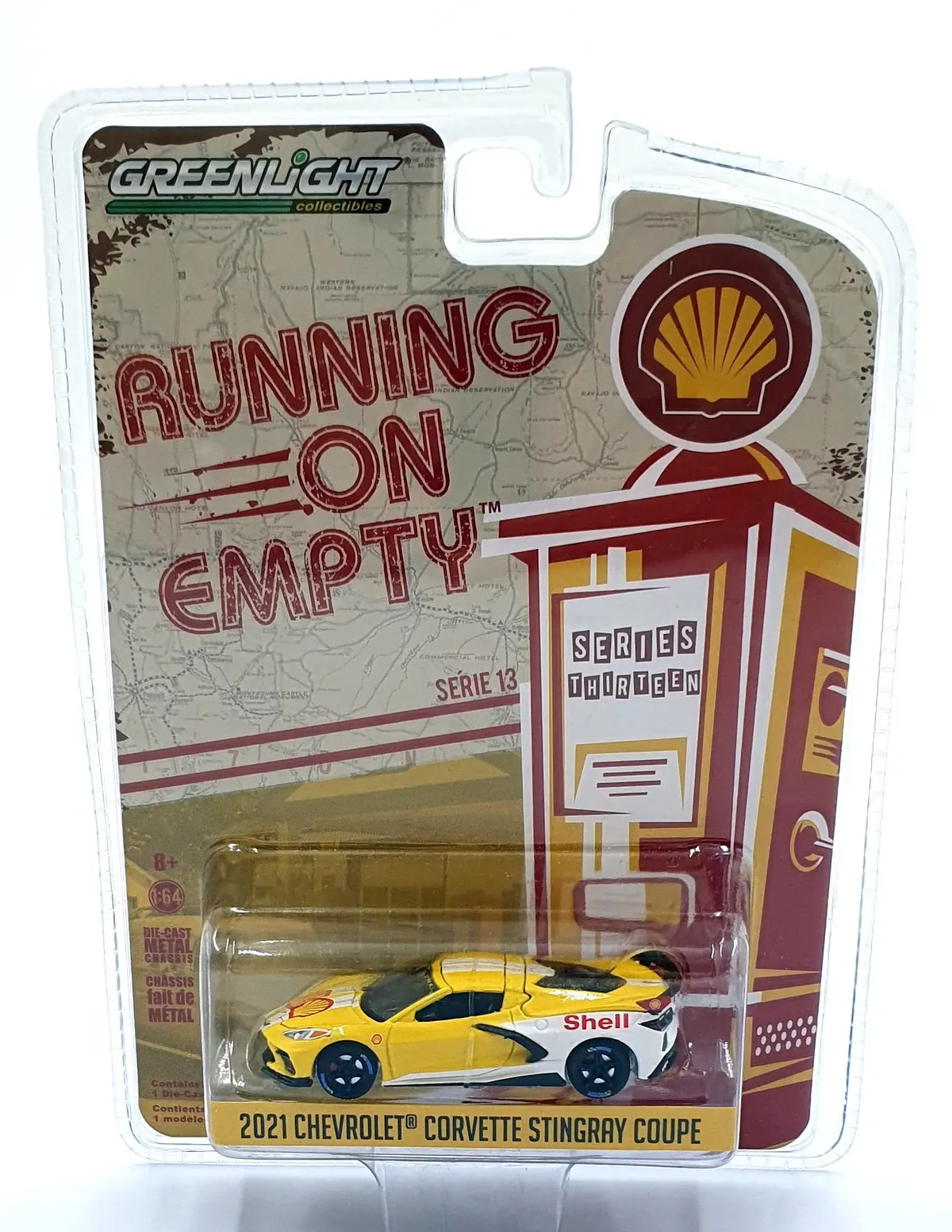 Greenlight 1/64 Scale 41130-E  - 2021 Chevrolet Corvette Stingray Coupe - Yellow 1