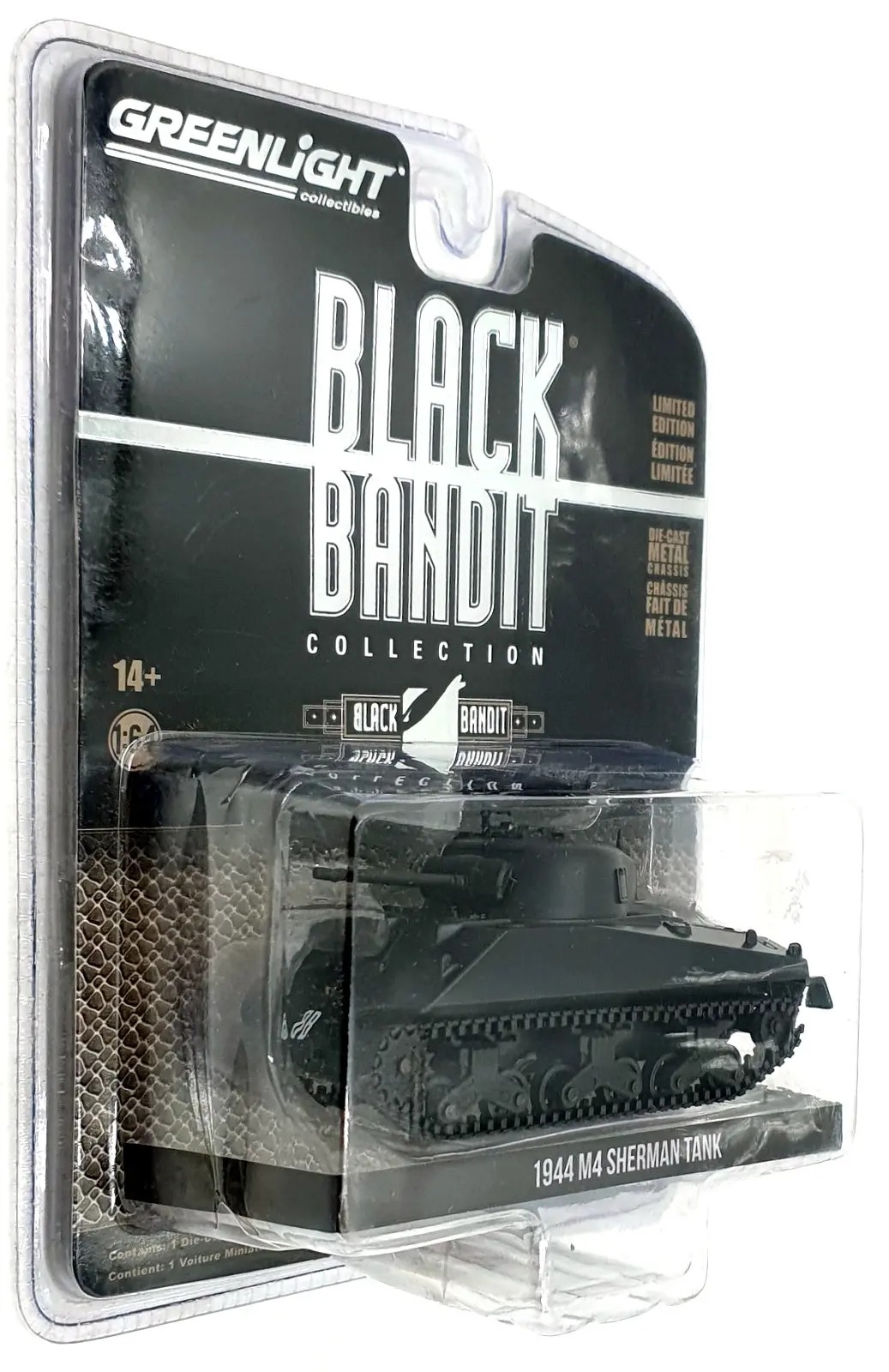 Greenlight 1/64 Scale 28090 - 1944 M4 Sherman Tank - Black 1