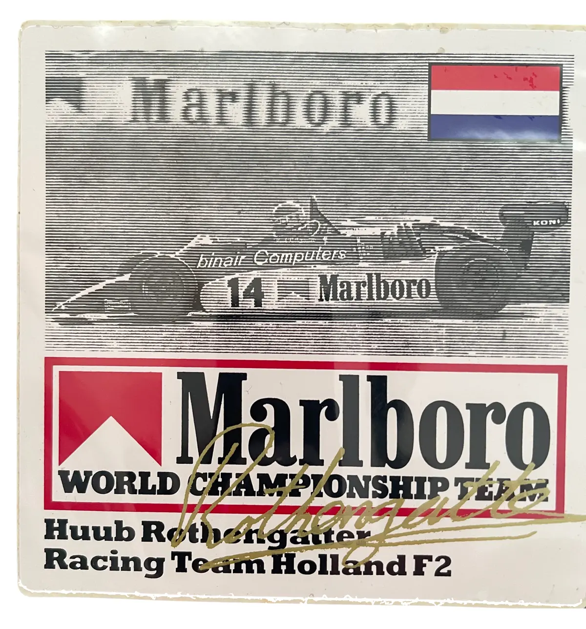 Marlboro-World-Championship-Team-Driver-Sticker- Huub Rothengatter - Racing Team Holland F2 1