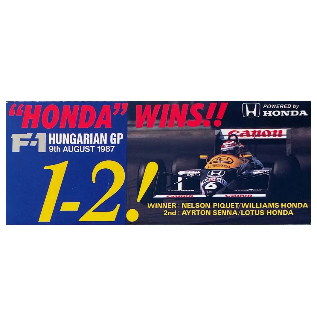Honda Williams Wins Hungarian Gp 1987 1