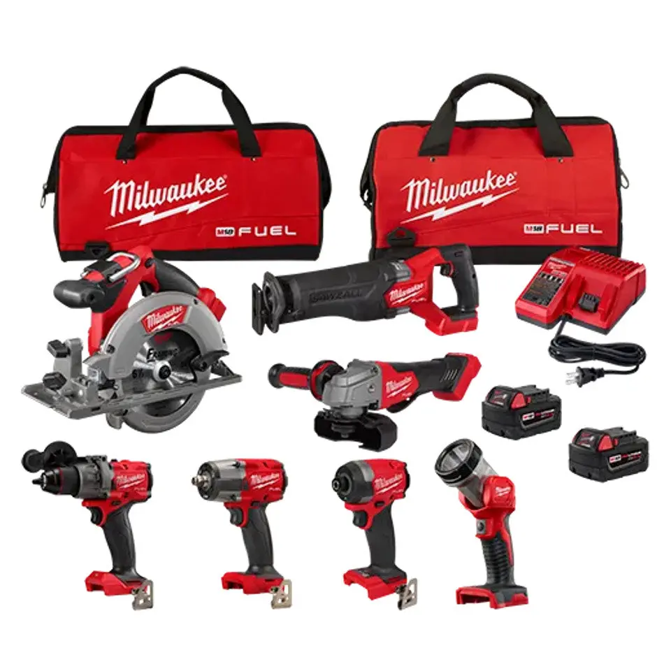 Milwaukee 3697-27 M18 Fuel 7-Tool 2X 5.0 Ah Combo Kit 1