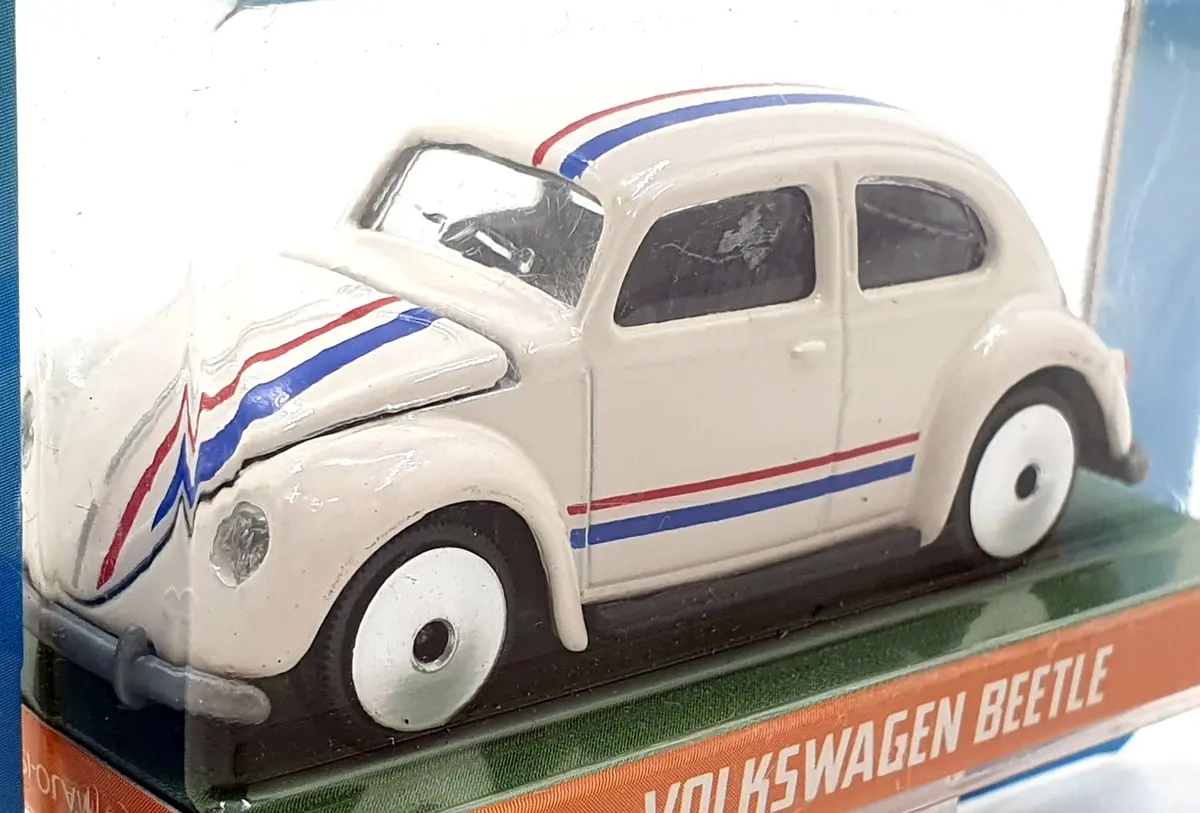 Jada Toys 1/64 Scale 100426O - Volkswagen Beetle - White/Stripe 1