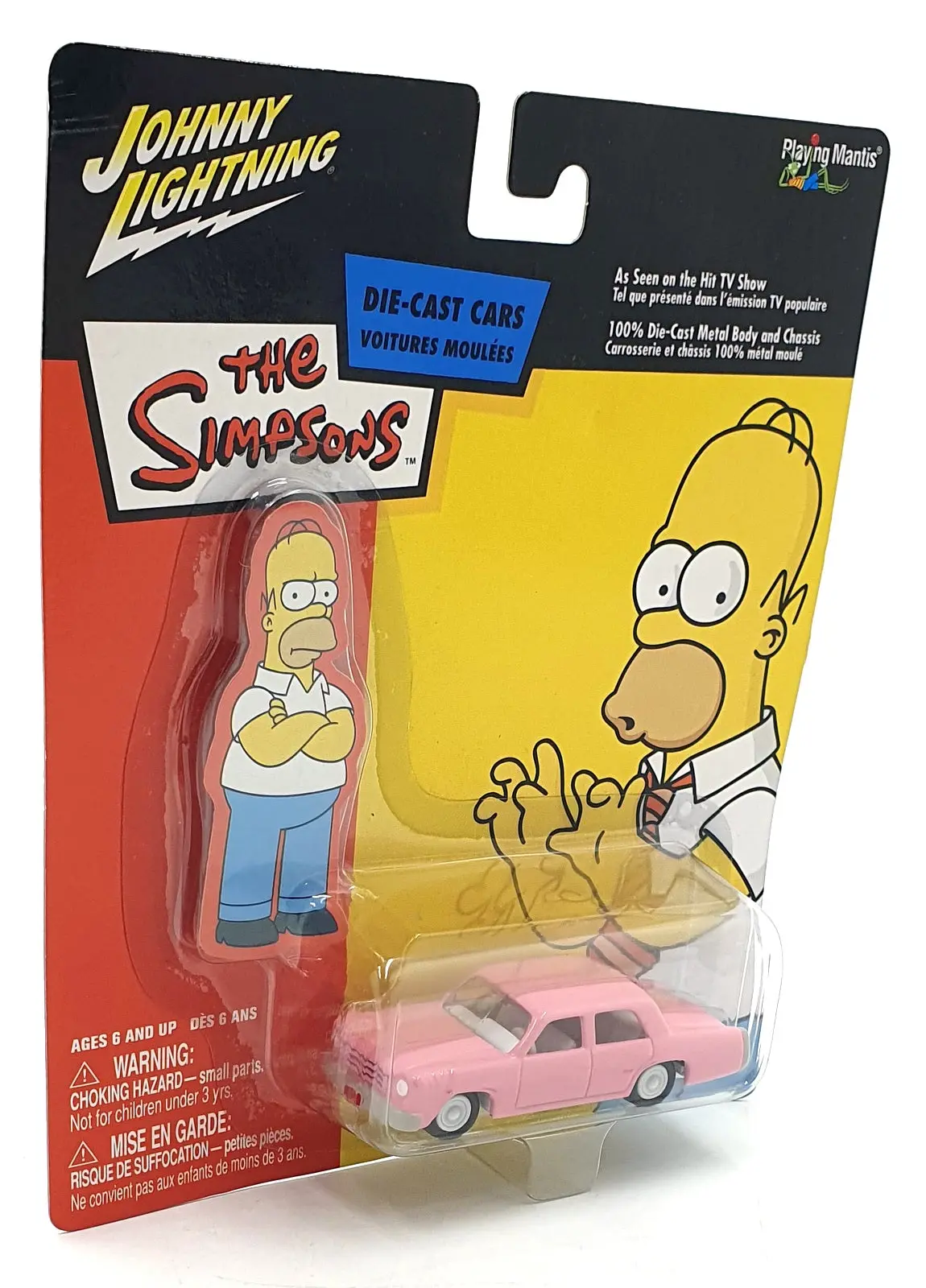 Johnny Lightning 1/64 Scale 380-01 - The Simpsons Pink Sedan Car - Homer Simpson 1
