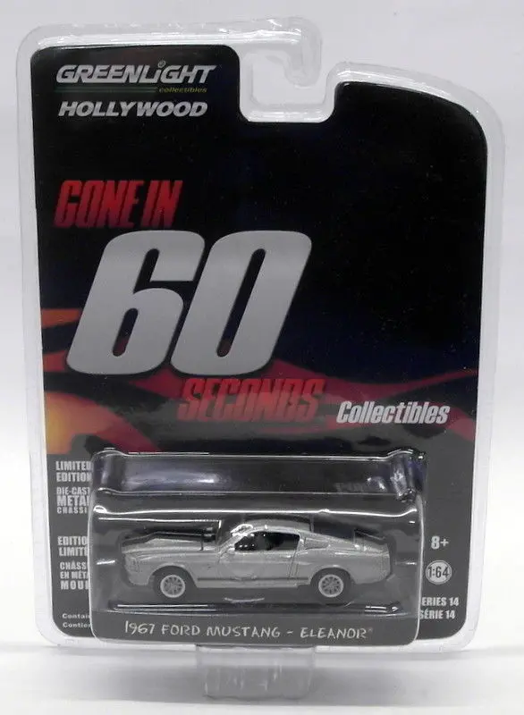 Greenlight 1/64 Scale 44742 1967 Ford Mustang Eleandr Gone In 60 Seconds Silver 1