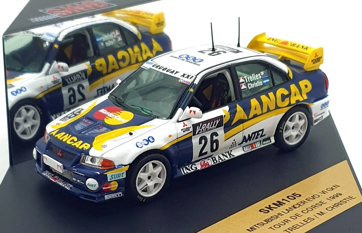 Skid 1/43 Scale Skm105 - Mitsubishi Lancer Evo. Vi Gr.N #26 Tour De Corse 1999 1