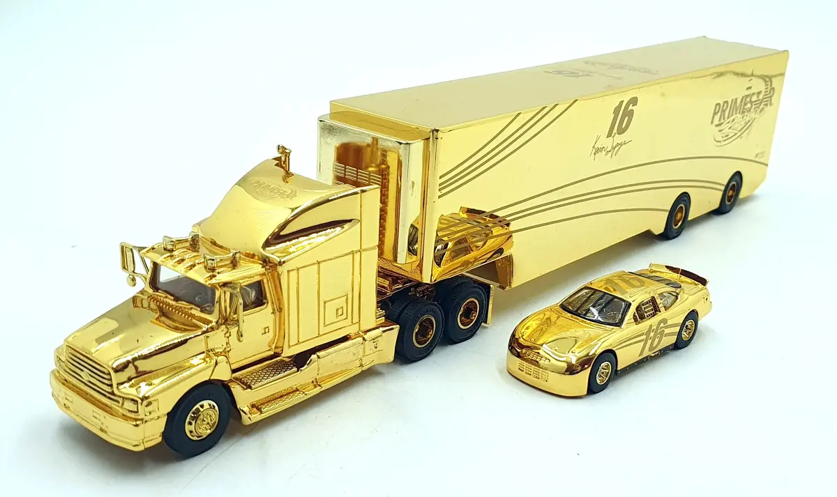 Racing Champions 1/64 Scale 92401 #6G Primestar #16 Nascar And Transporter Gold 1