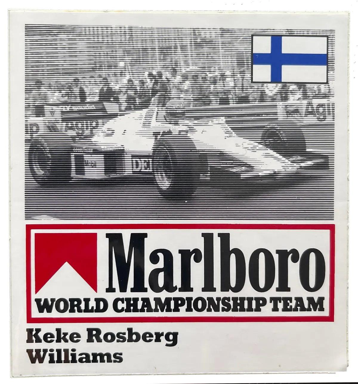 Marlboro-World-Championship-Team-Driver-Sticker-Keke-Rosberg - Williams Fw08 1