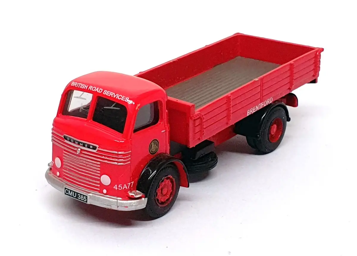 Base Toys 1/76 Scale D-18 - Commer Dropside Truck Brs Brentford - Red 1