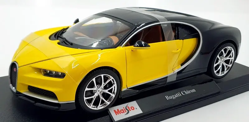 Maisto 1/18 Scale Diecast 46629 - Bugatti Chiron - Yellow/Black 1