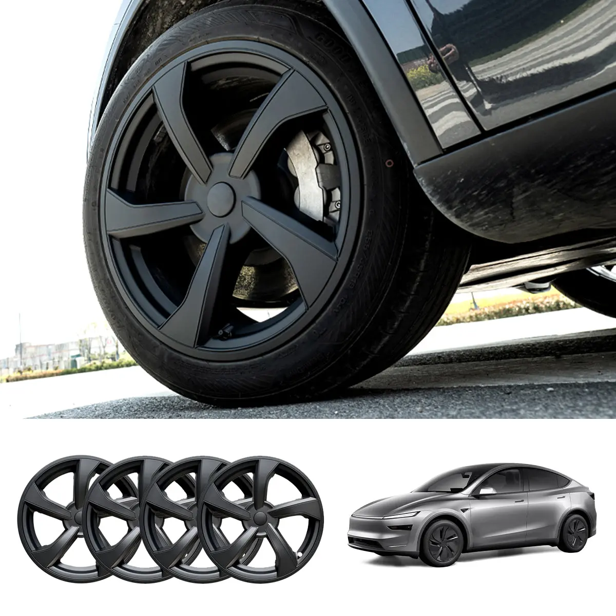 19''Crossflow Wheels Cover Hubcaps For Tesla Model Y Juniper 2025+（4 Pcs） 1