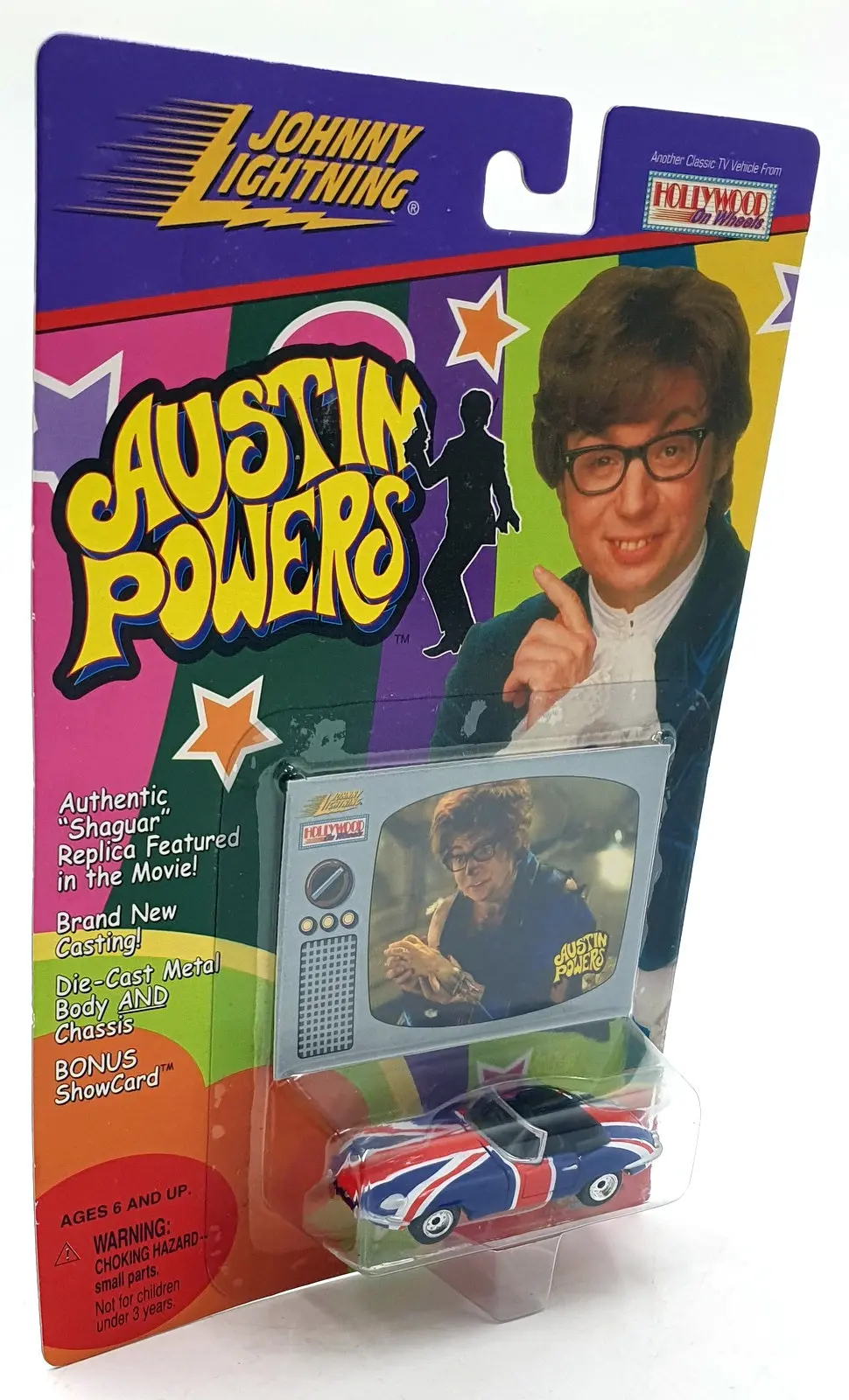 Johnny Lightning 1/64 Scale 362-00 - Jaguar E Type Austin Powers Car - Show Card 1
