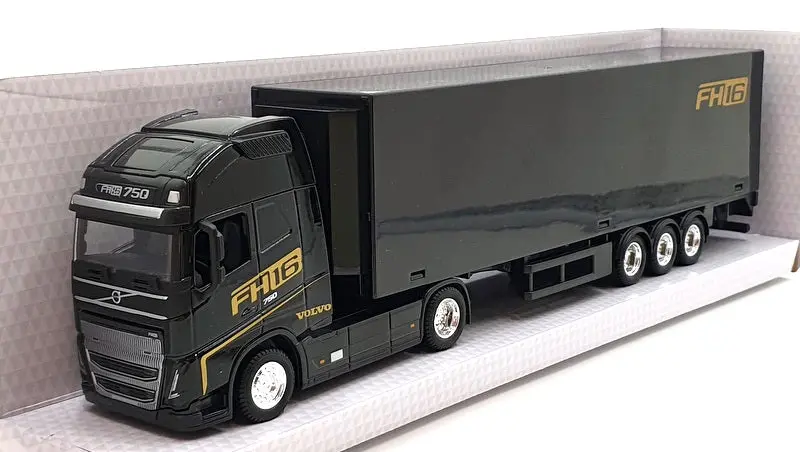 Burago 1/43 Scale #18 31461 - Volvo Fh16 Globetrotter 750 Xxl - Black 1