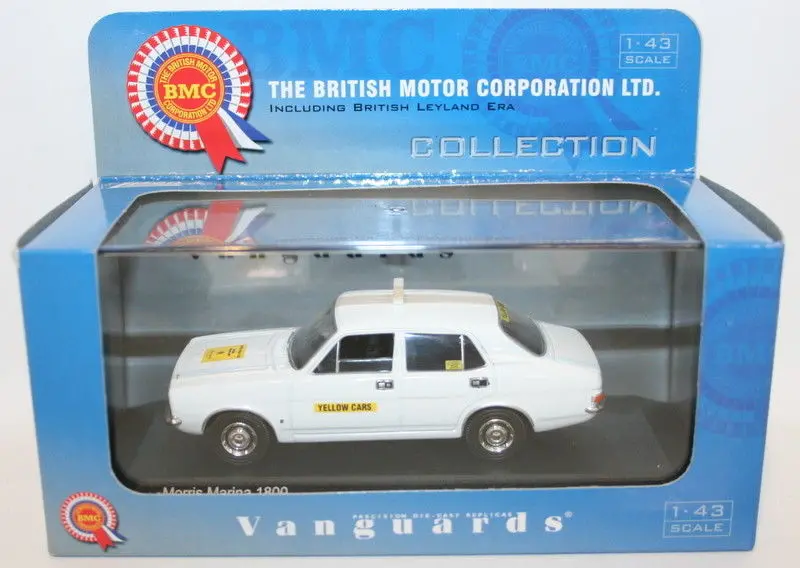 Vanguards 1/43 Scale Va06307 Morris Marina 1800 - Yellow Cars Leicester 1
