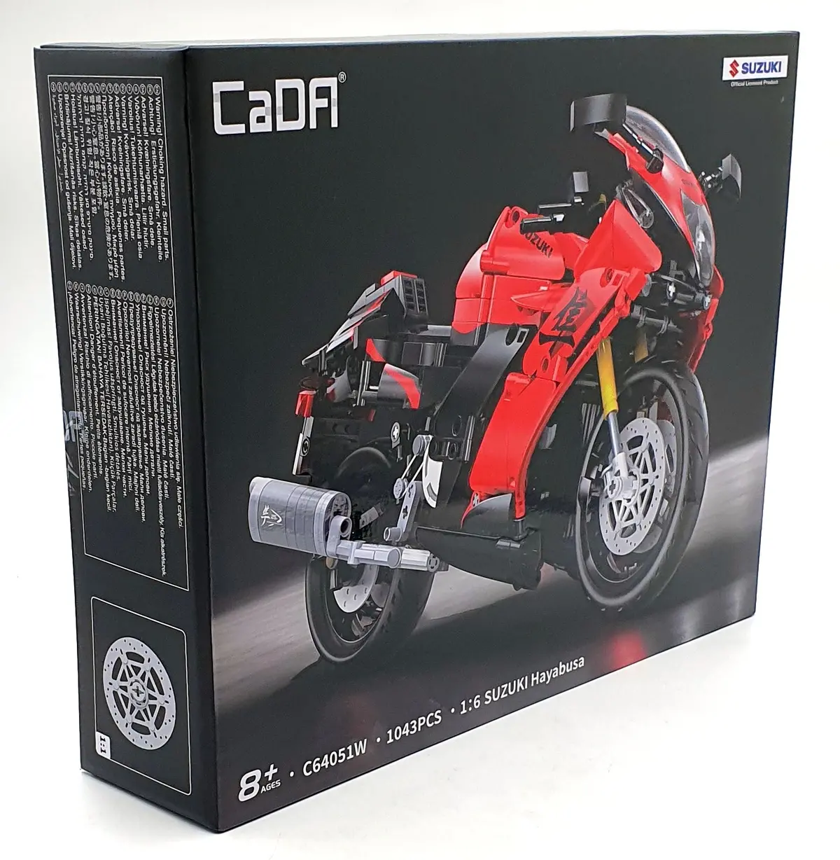 Cada C64051w 1/6 Scale 1043 Pcs - Suzuki Hayabusa Motorbike Unbuilt - Red 1