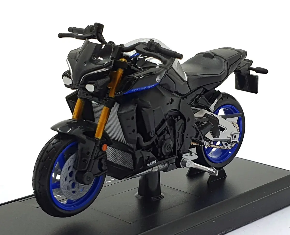 Maisto 1/18 Scale 23090 - 2023 Yamaha Mt-10 Sp Motorbike - Black/Blue 1