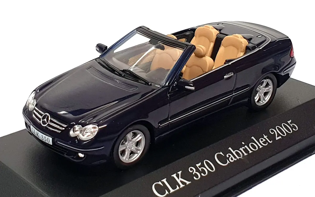 Altaya 1/43 Scale Al350b - 2005 Mercedes Benz Clk 350 Cabrio - Dk. Blue 1