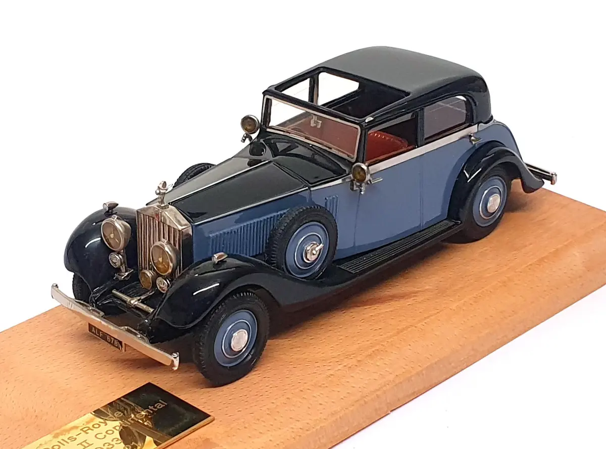 Top Marques 1/43 Scale Rr4 - 1933 Rolls Royce Phantom Ii Continental Black/Blue 1