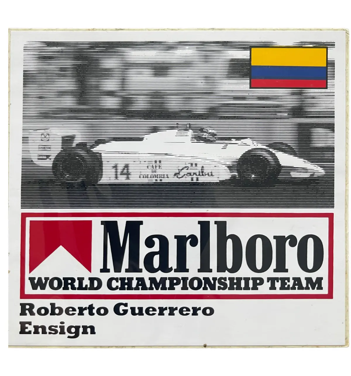 Marlboro-World-Championship-Team-Driver-Sticker- Reberto Guerrero - Ensign 1