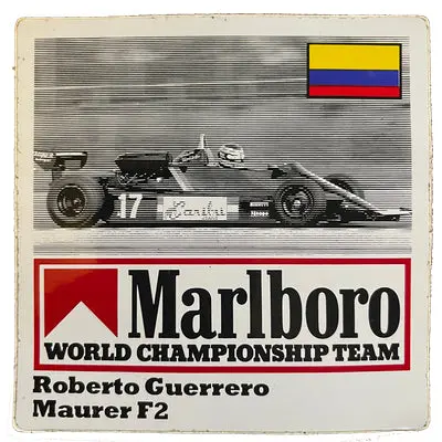 Marlboro-World-Championship-Team-Driver-Sticker- Roberto Guerrero - Maurer F2 1