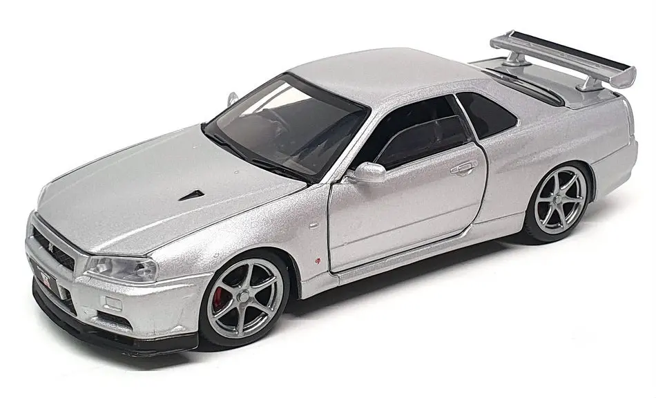 Tayumo 1/32 Scale Pull Back & Go 32115012 - Nissan Gt-R34 V-Spec Ii - Silver 1