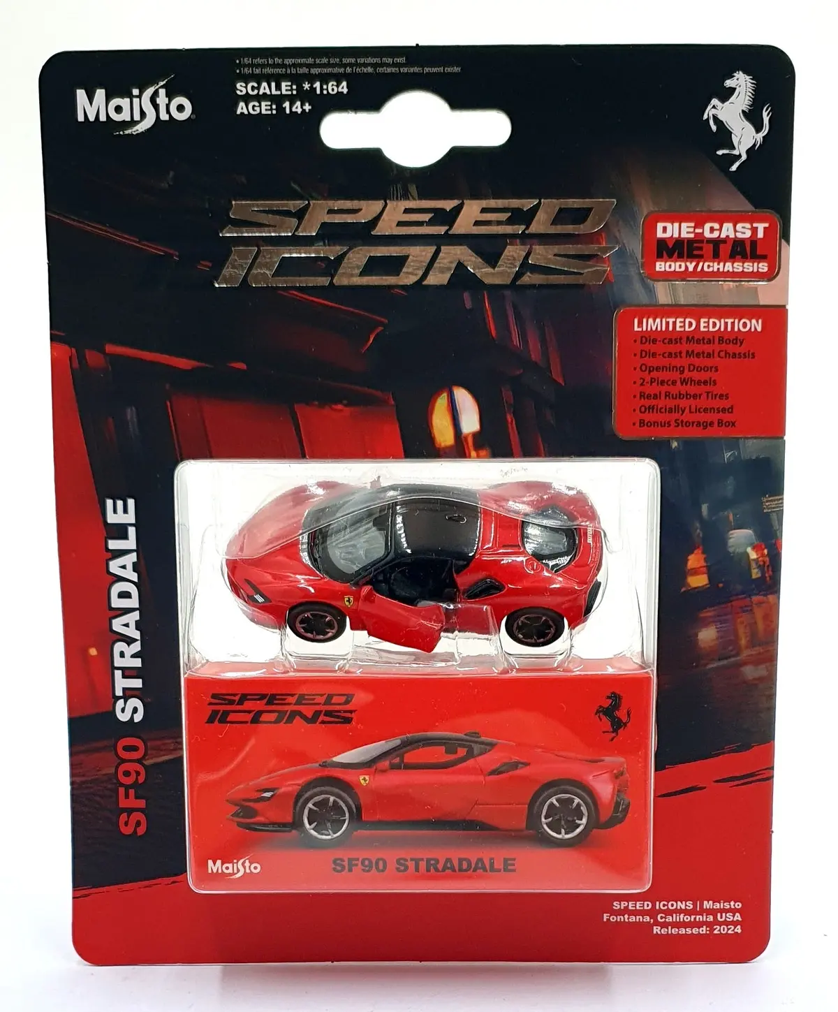 Maisto 1/64 Scale 15700 - Speed Icons Ferrari Sf90 Stradle - Red 1