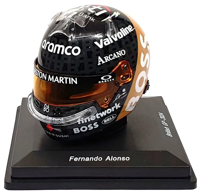 Spark 1/5 Scale 5Hf164 - F1 Helmet Fernando Alonso Aramco British Gp 2024 1