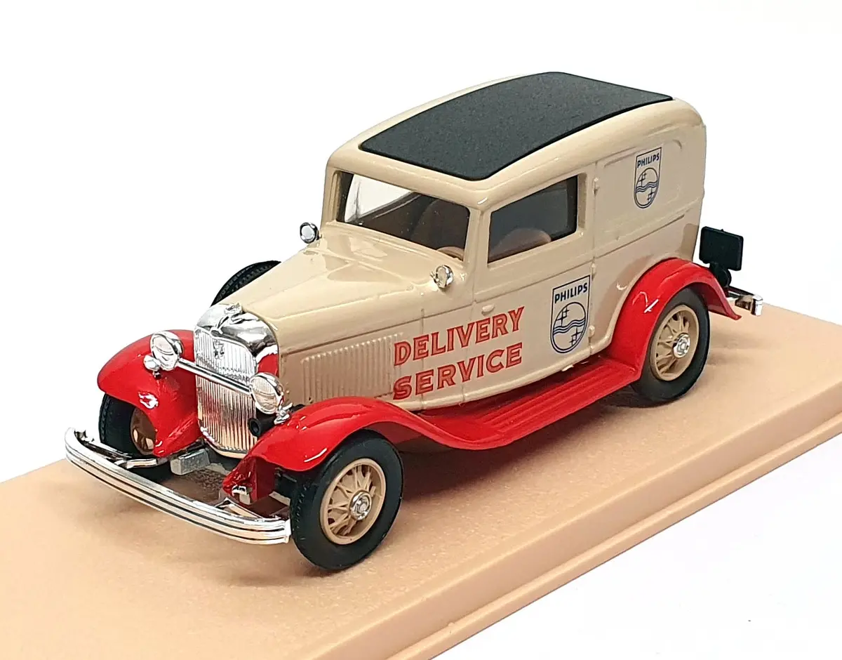 Eligor 1/43 Scale 1217 - 1932 Ford V8 Delivery Van Philips - Beige/Red 1