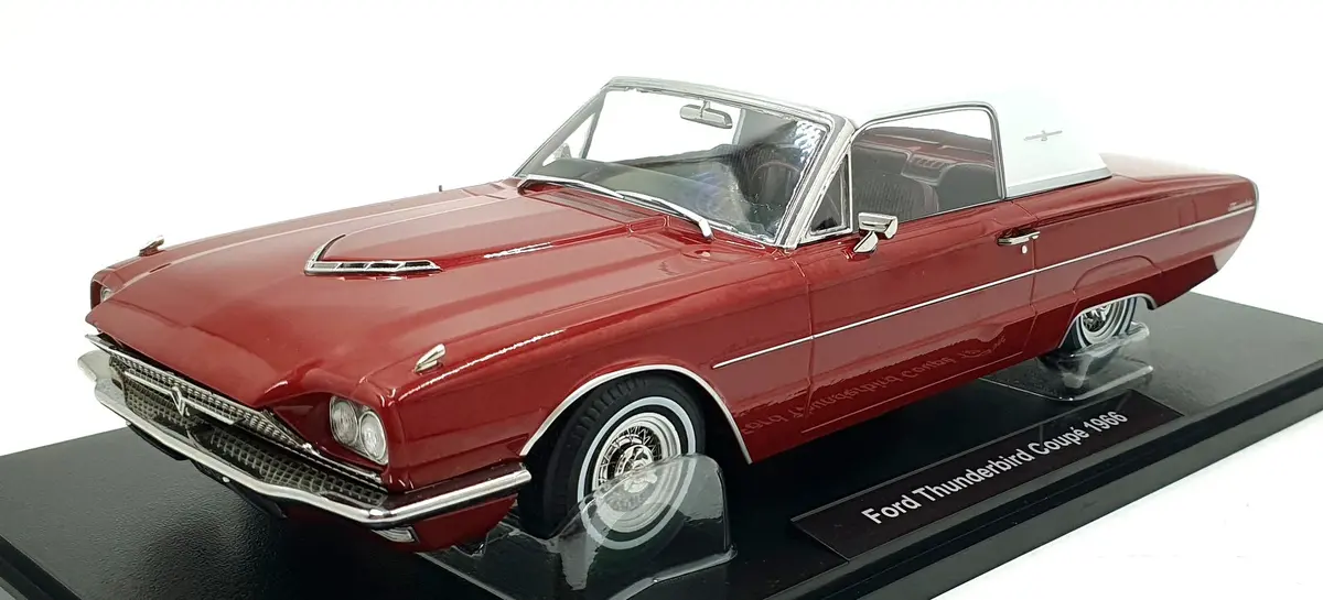 Kk Scale 1/18 Scale Kkdc181382 - 1966 Ford Thunderbird Coupe - Red/White 1