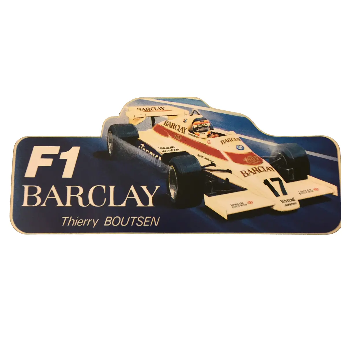 Barclays F1 Thierry Boutsen Arrows Sticker 1
