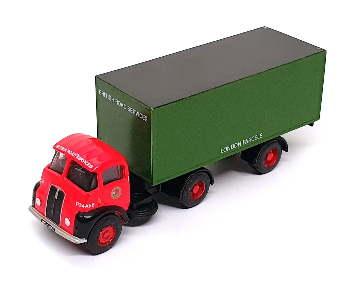 Base Toys 1/76 Scale D-16 - Thornycroft Box Van Brs London Parcels - Red/Green 1